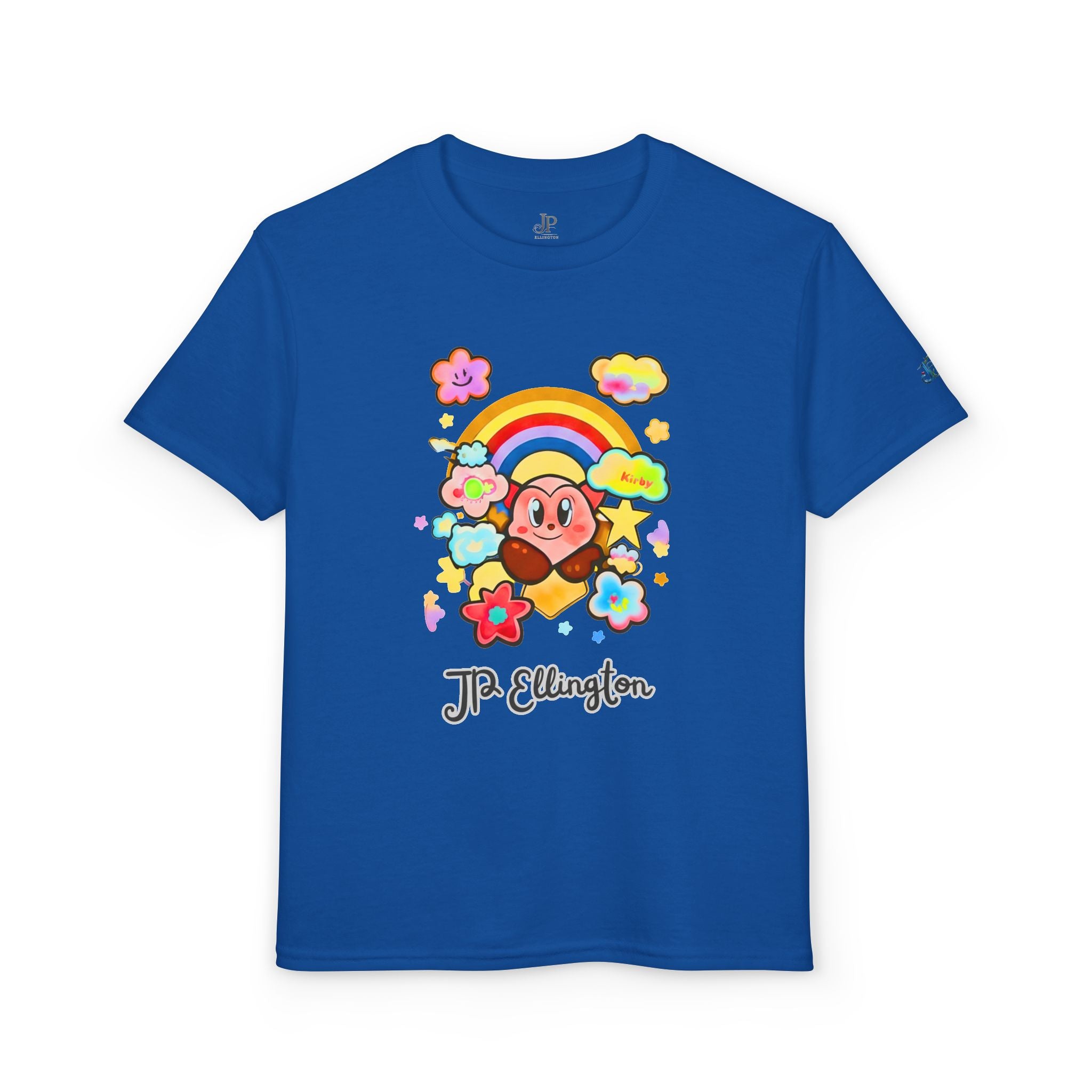 Niedliches Herz-Charakter-Regenbogen-Wolken-T-Shirt | Kinder JP Ellington