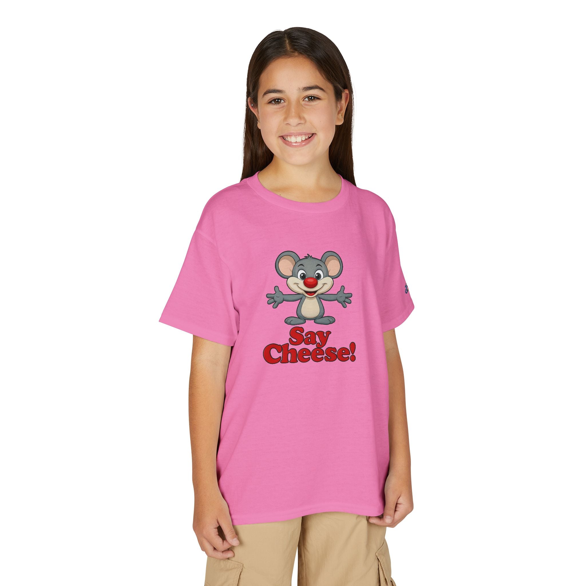 Cute Cartoon Mouse Say Cheese T-Shirt | Kids photo tee JPE Kids Edition