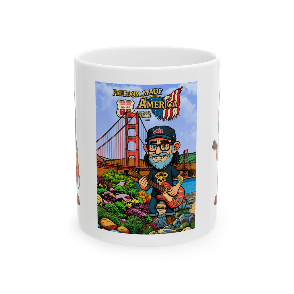 Freedom Made America Mug | Golden Gate, Route 66, California, San Francisco mug