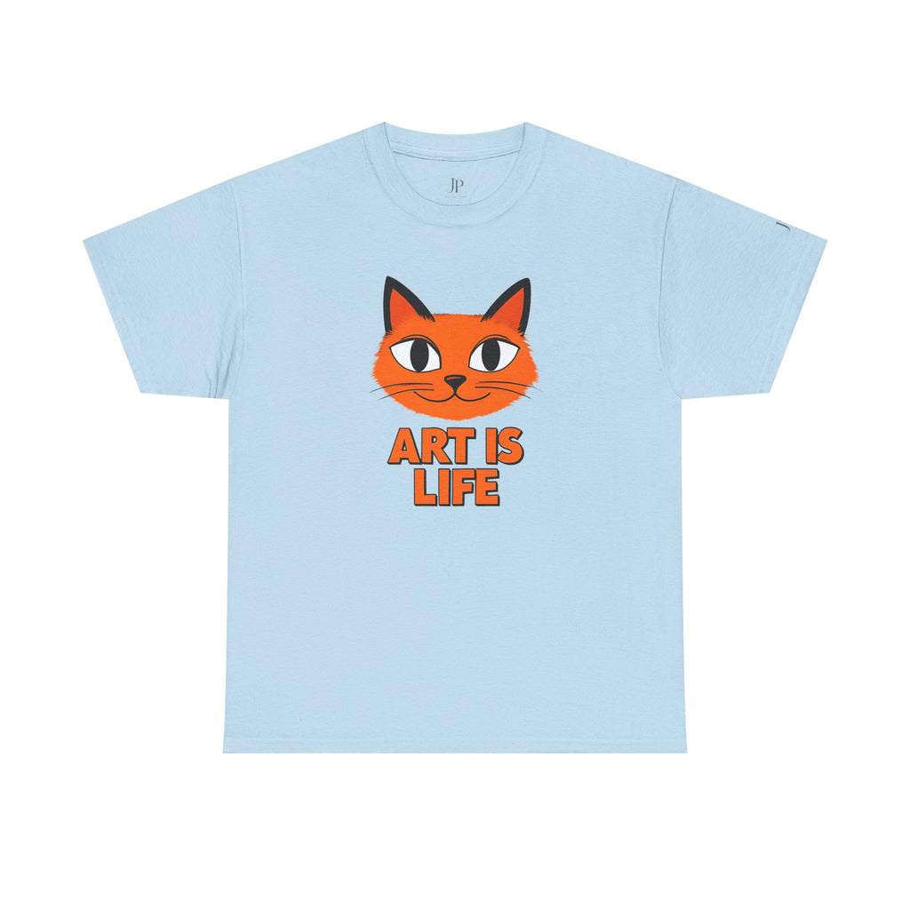 Orange Cat Illustration Art Is Life Tee | Cute Cat Face, Graphic Shirt