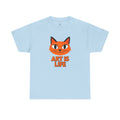 Orange Cat Illustration Art Is Life Tee | Cute Cat Face, Graphic Shirt