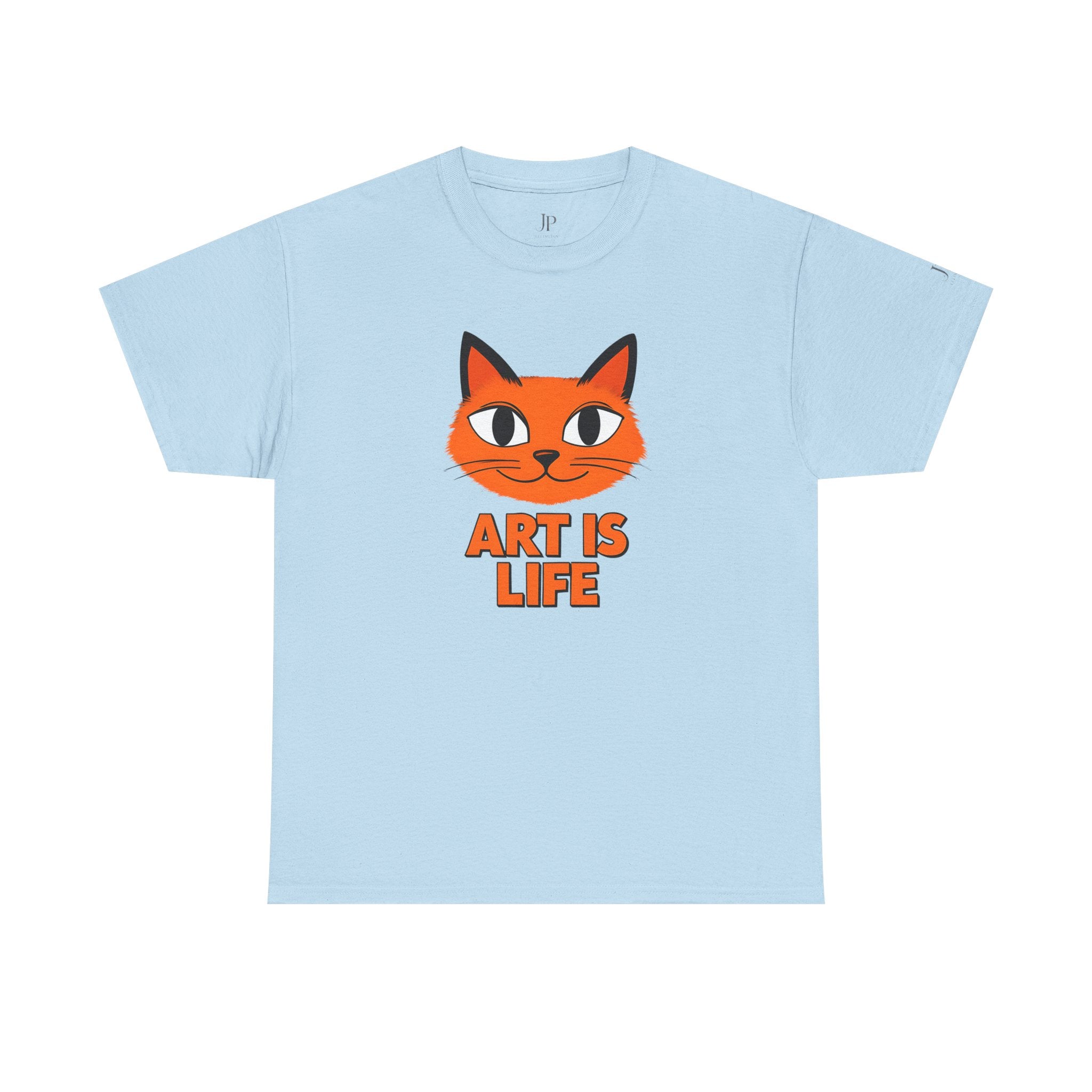 Orange Cat Illustration Art Is Life Tee | Cute Cat Face, Graphic Shirt