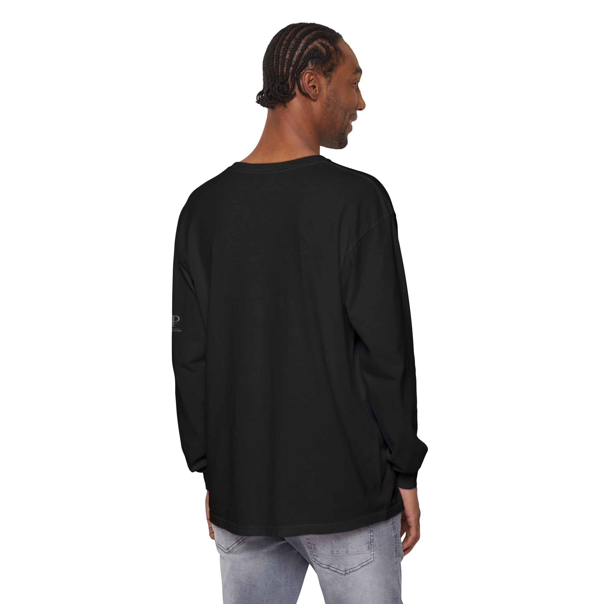 Good Vibes script graphic Long Sleeve Tee | White, Red lettering