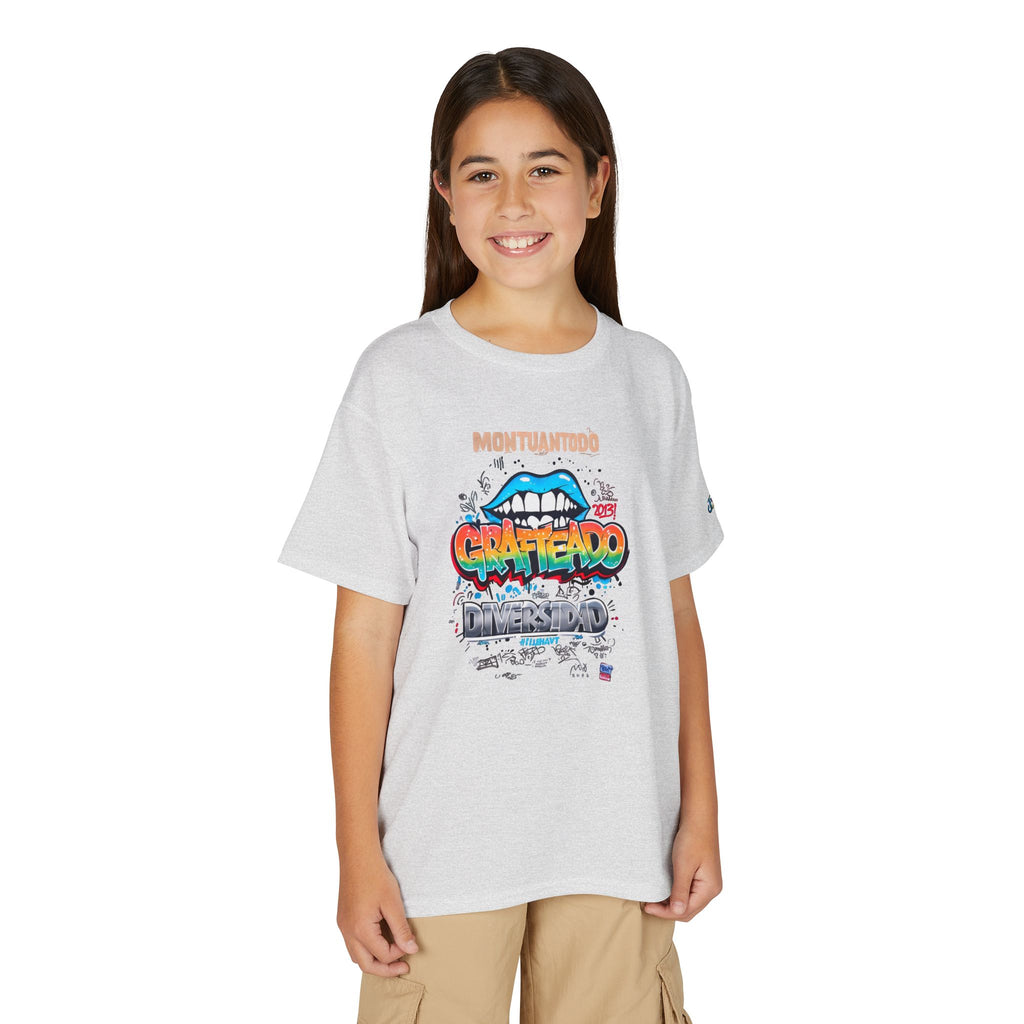 Graffiti Graphic T-Shirt | Colorful Street Art Logo, JPE Kids Edition