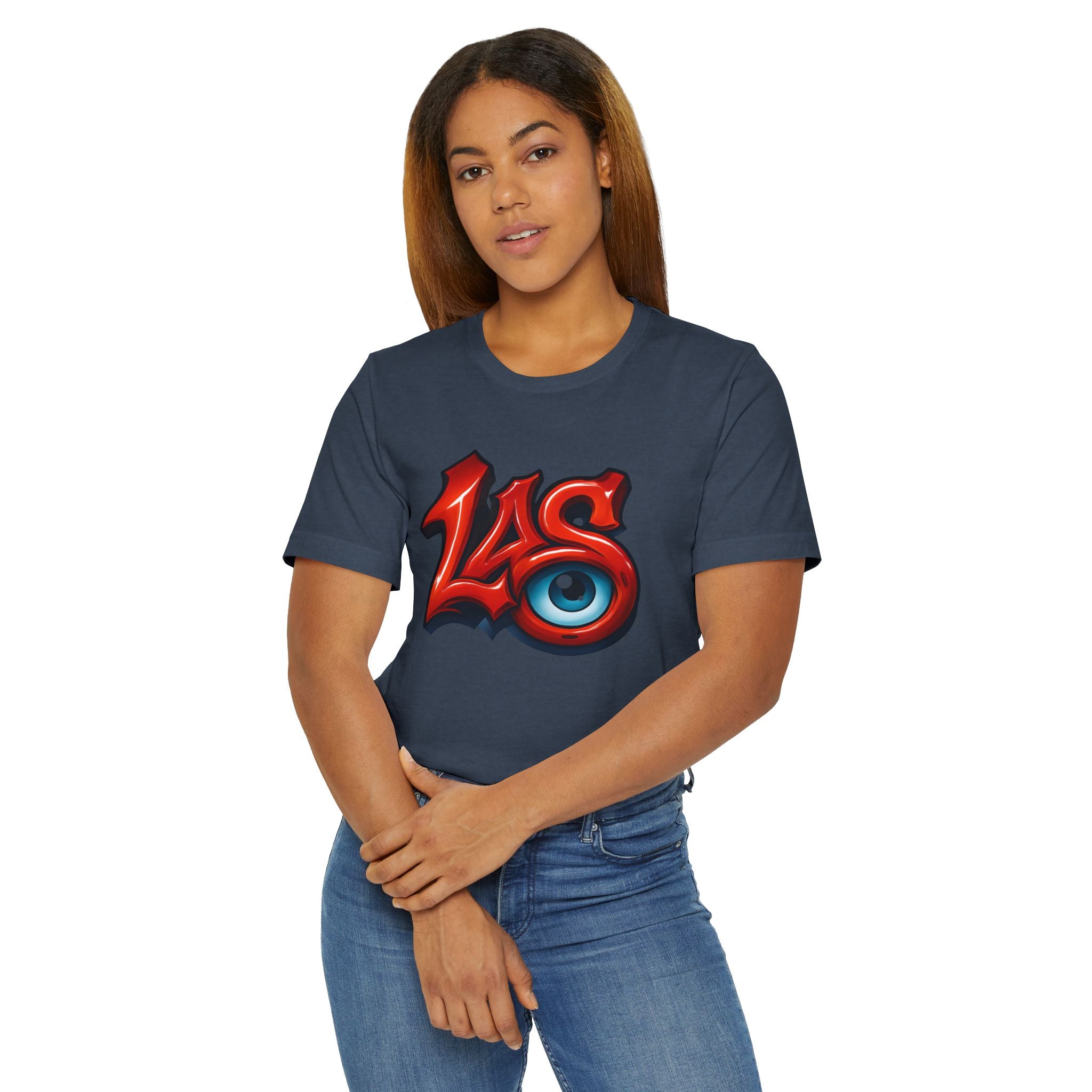 LAS Eyeball Graffiti T-Shirt | Street Art Logo, Red & Blue Graphic, JPE Ellington Edition