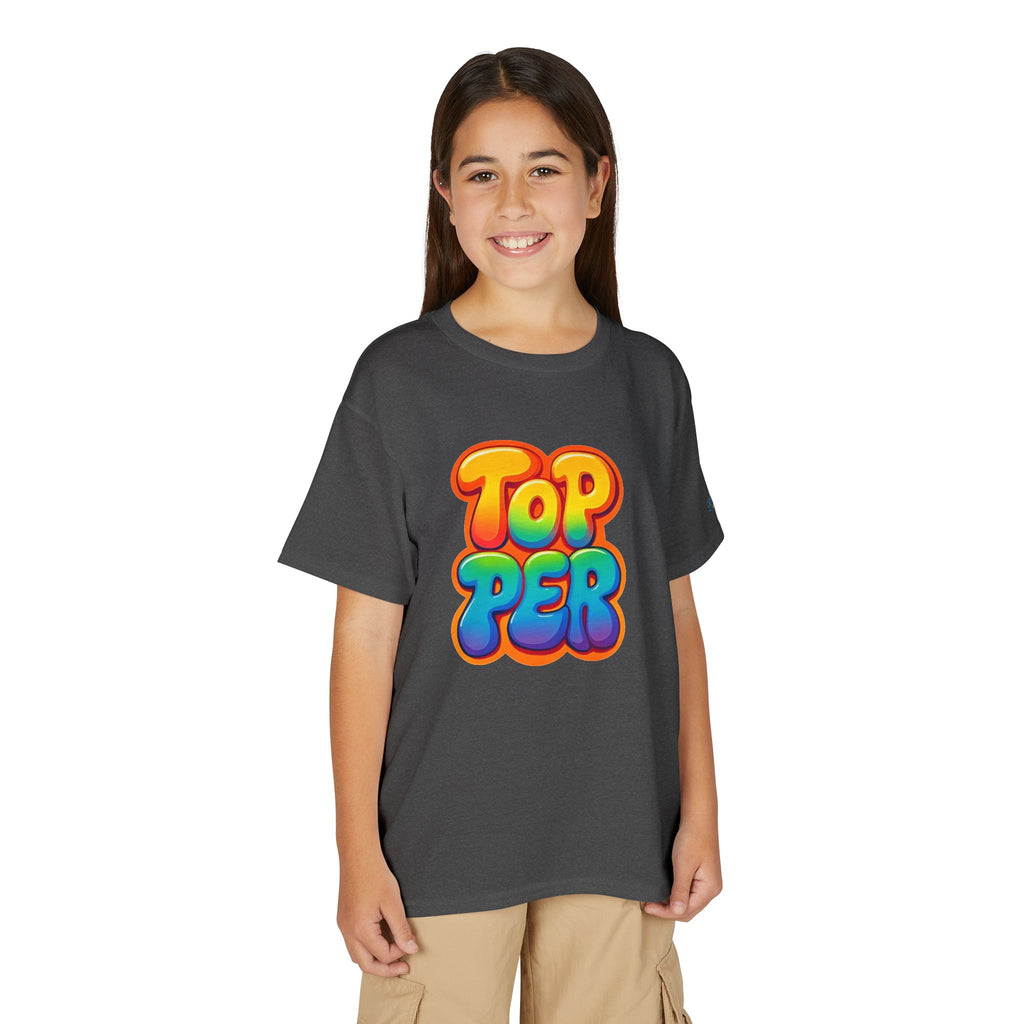Topper Bubble Letters T-Shirt | Colorful Kids Graphic Tee, JPE Kids Edition