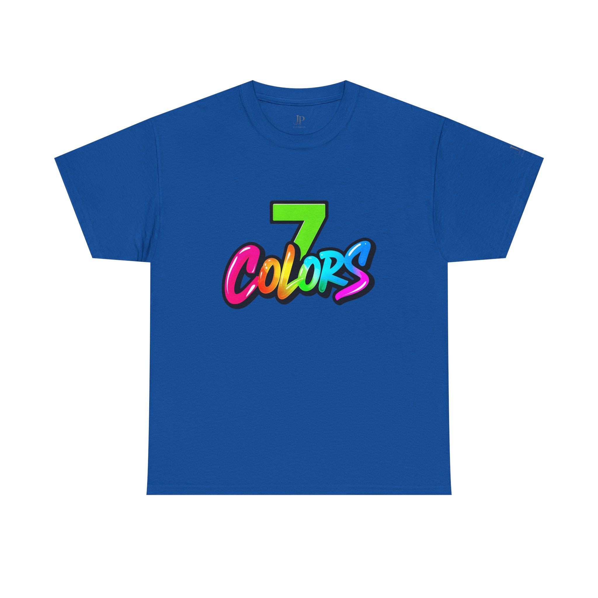 Sieben Farben Grafik-T-Shirt | Regenbogen-Schriftzug-Logo T-Shirt, JP Ellington Edition
