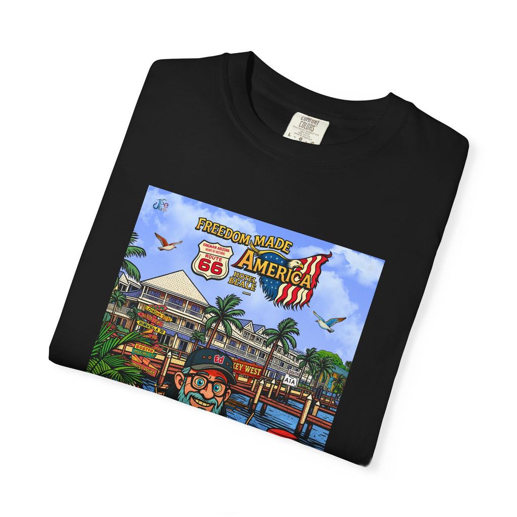 Route 66 Key West T-Shirt | Retro Roadtrip Art, Freedom made America Shirt
