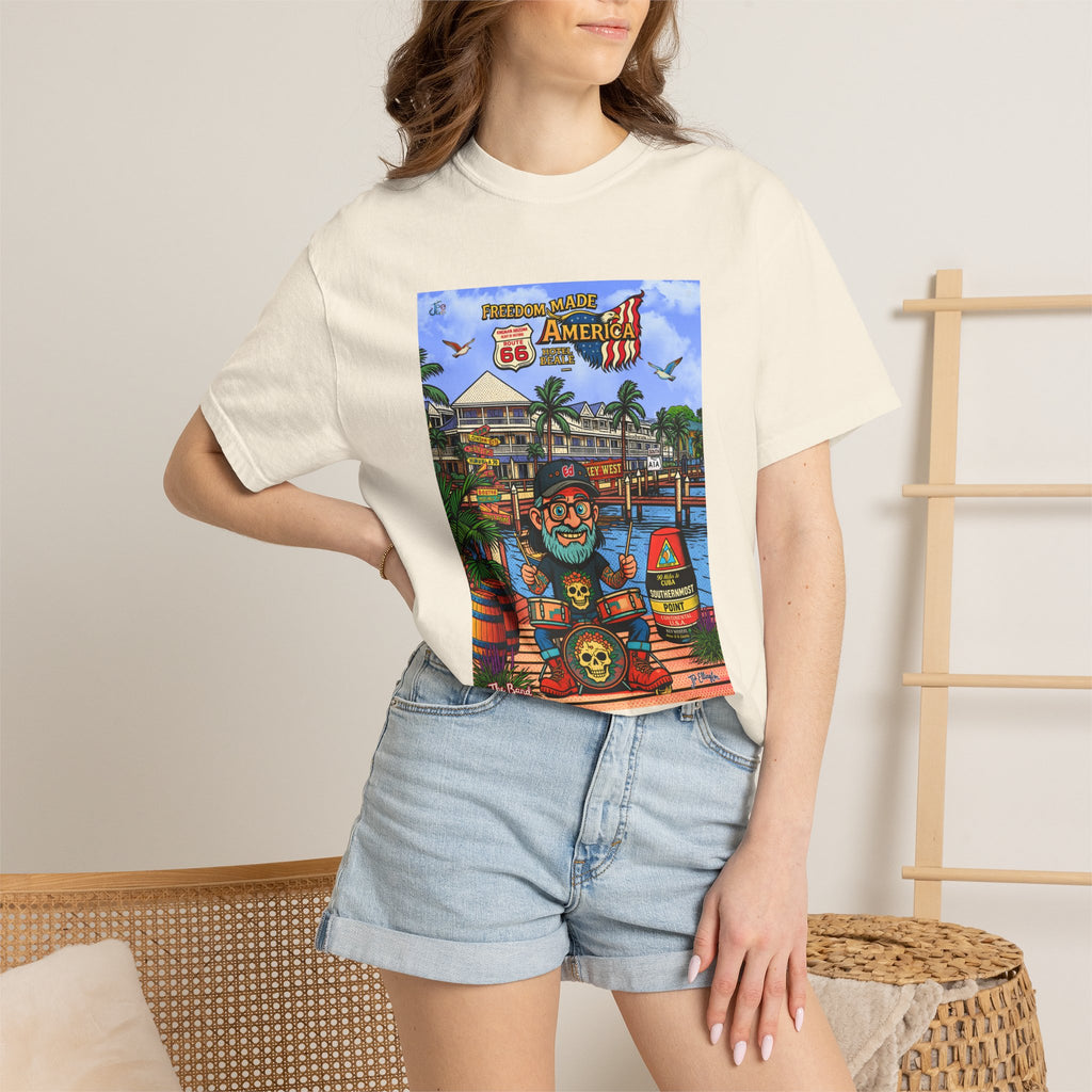Route 66 Key West T-Shirt | Retro Roadtrip Art, Freedom made America Shirt