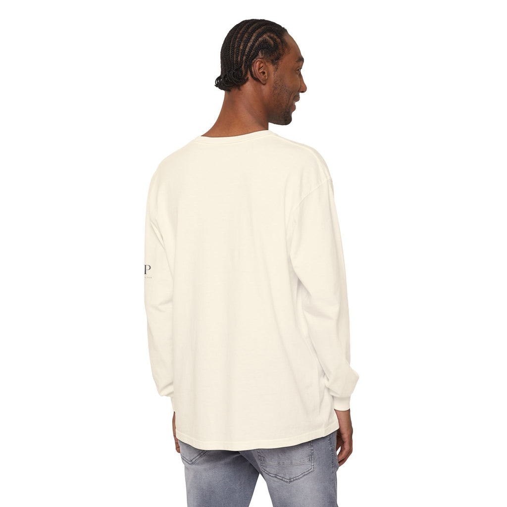 Good Vibes script graphic Long Sleeve Tee | White, Red lettering