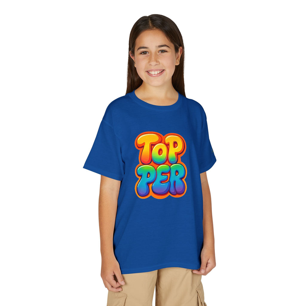 Topper Bubble Letters T-Shirt | Colorful Kids Graphic Tee, JPE Kids Edition