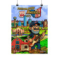 Freedom Made America Poster | Route 66 patriotic Dallas cityscape matte vertical poster