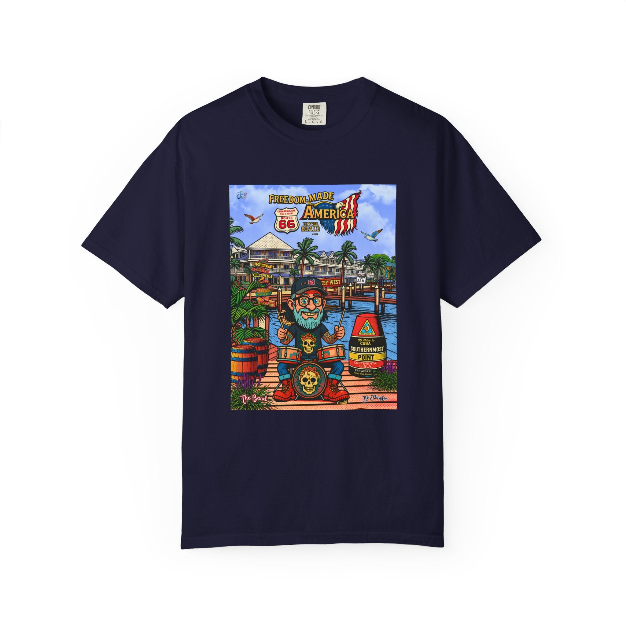Route 66 Key West T-Shirt | Retro Roadtrip Kunst, Freiheit hat Amerika gemacht Hemd