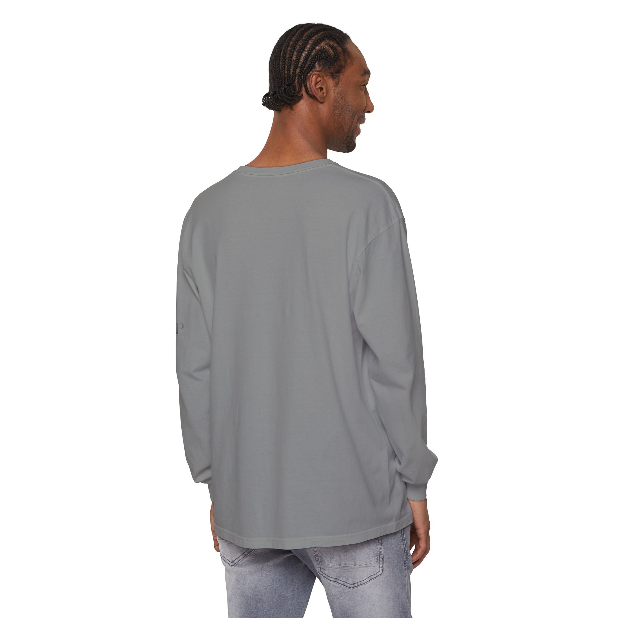 Good Vibes script graphic Long Sleeve Tee | White, Red lettering