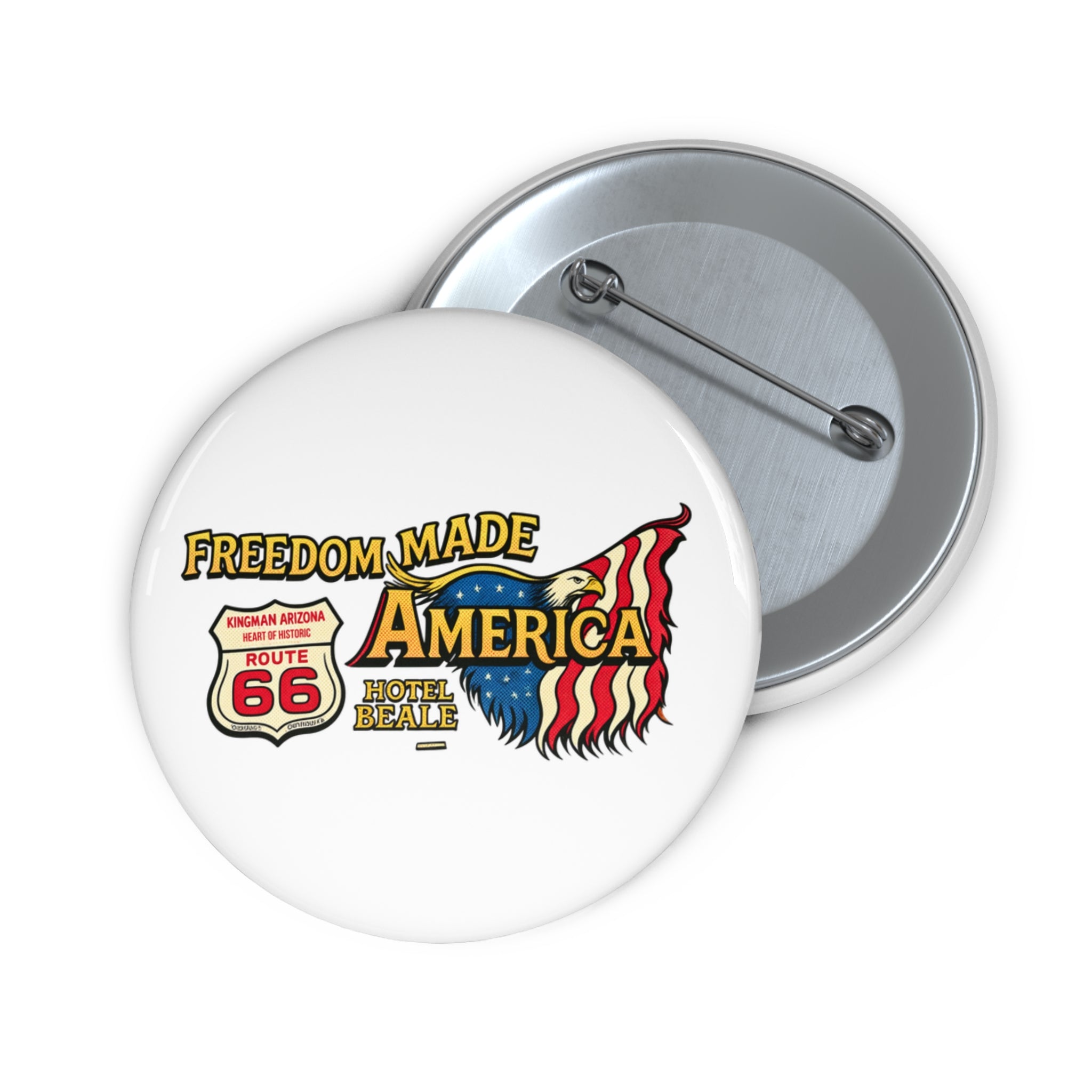 Freedom Made America Anstecknadel | Route 66 Flaggen-Patriotisches Abzeichen