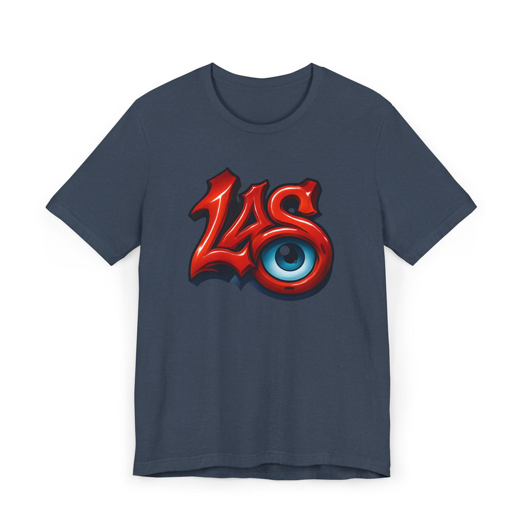 LAS Eyeball Graffiti T-Shirt | Street Art Logo, Red & Blue Graphic, JPE Ellington Edition