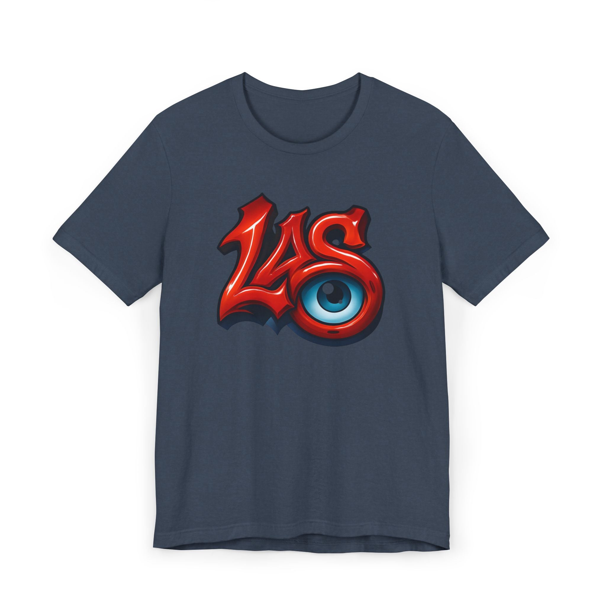 LAS Eyeball Graffiti T-Shirt | Street Art Logo, Red & Blue Graphic, JPE Ellington Edition