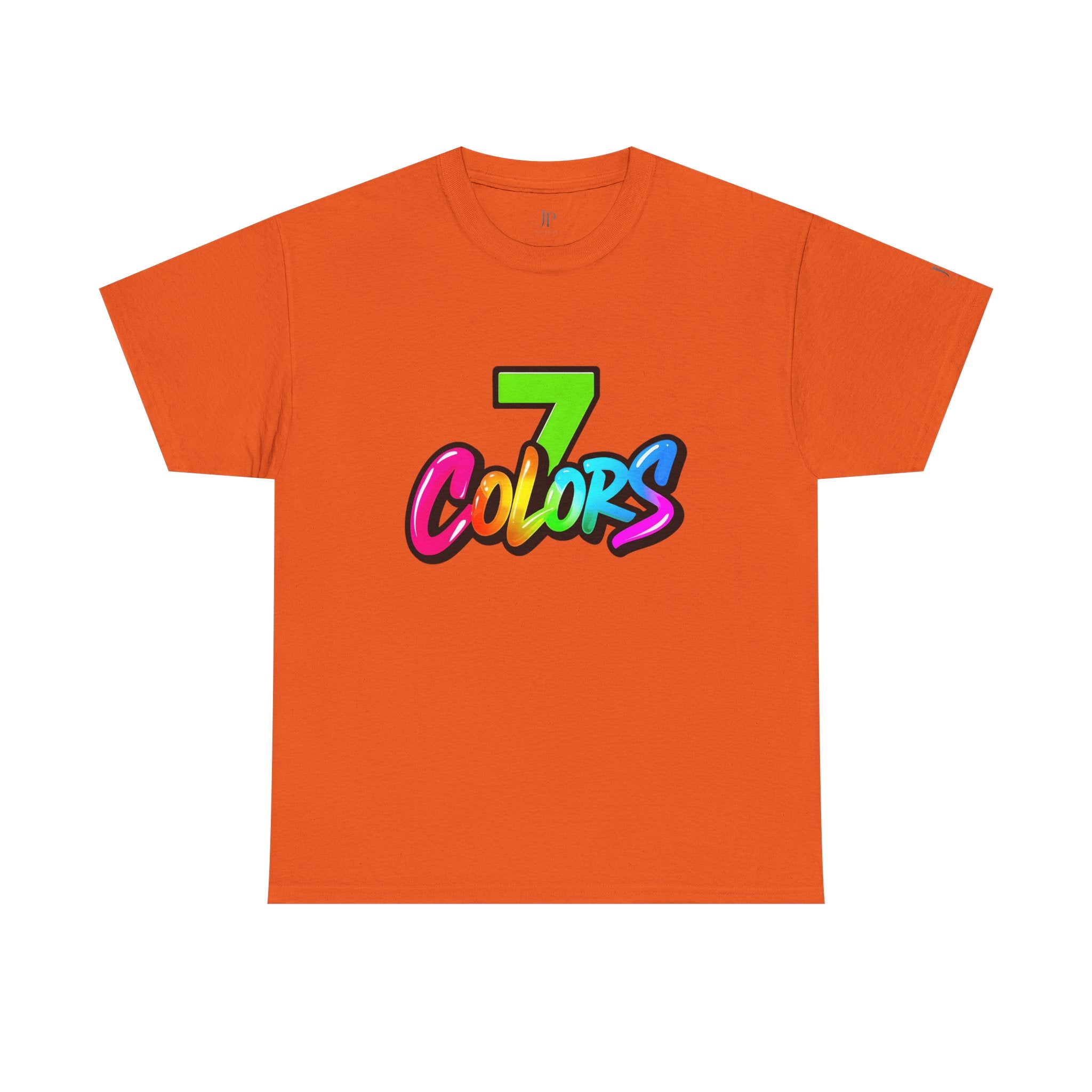 Sieben Farben Grafik-T-Shirt | Regenbogen-Schriftzug-Logo T-Shirt, JP Ellington Edition