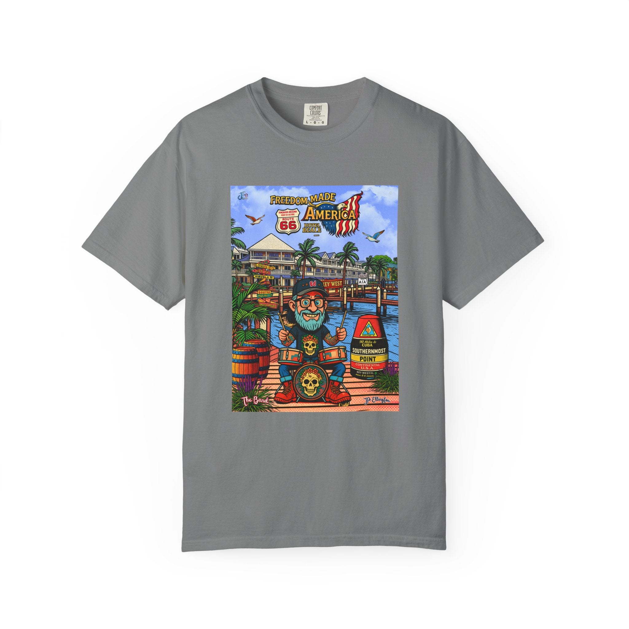 Route 66 Key West T-Shirt | Retro Roadtrip Kunst, Freiheit hat Amerika gemacht Hemd