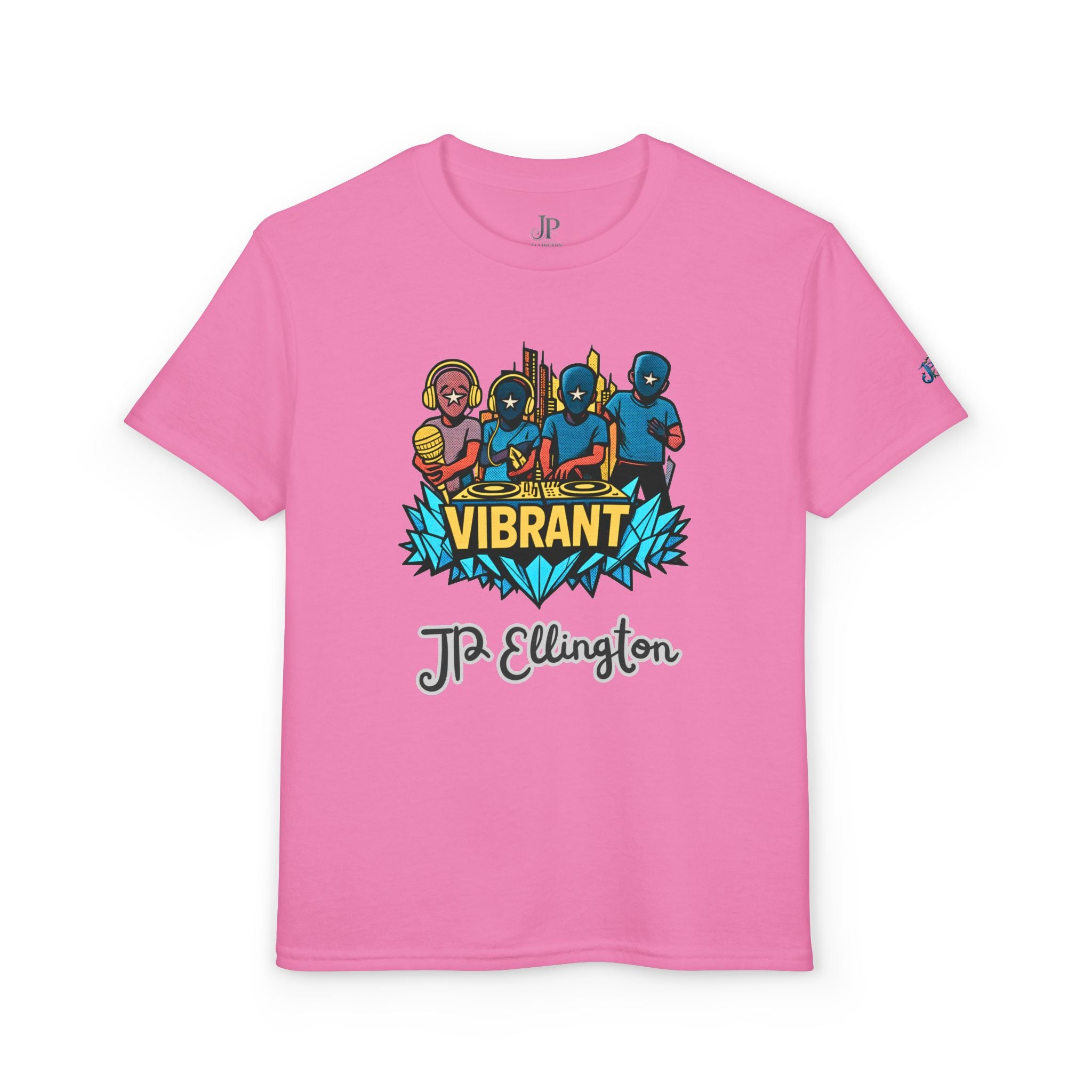 Vibrantes Superhelden-Crew Jugend-T-Shirt | Bunte Charaktere, JP Ellington Kinder Edition