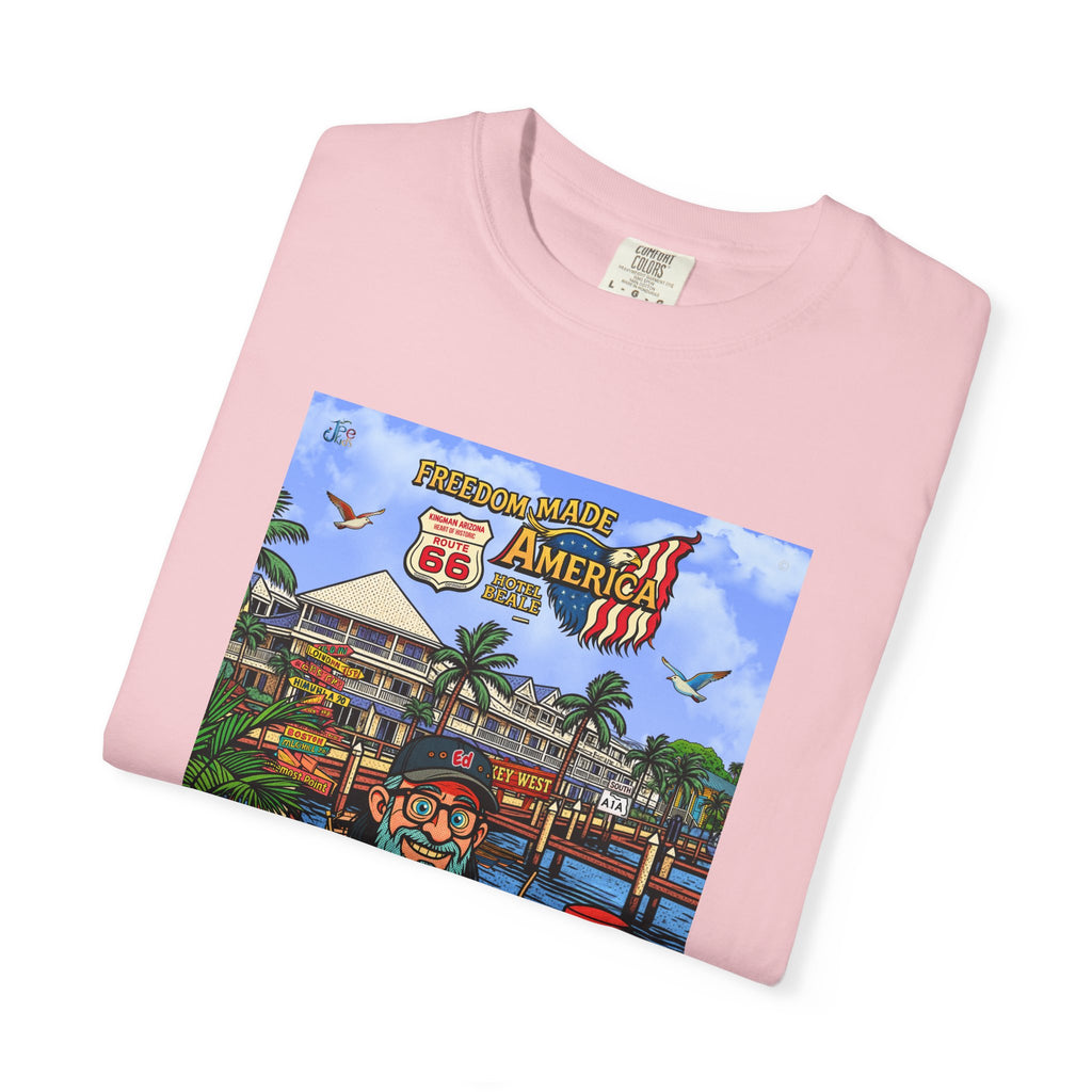 Route 66 Key West T-Shirt | Retro Roadtrip Art, Freedom made America Shirt