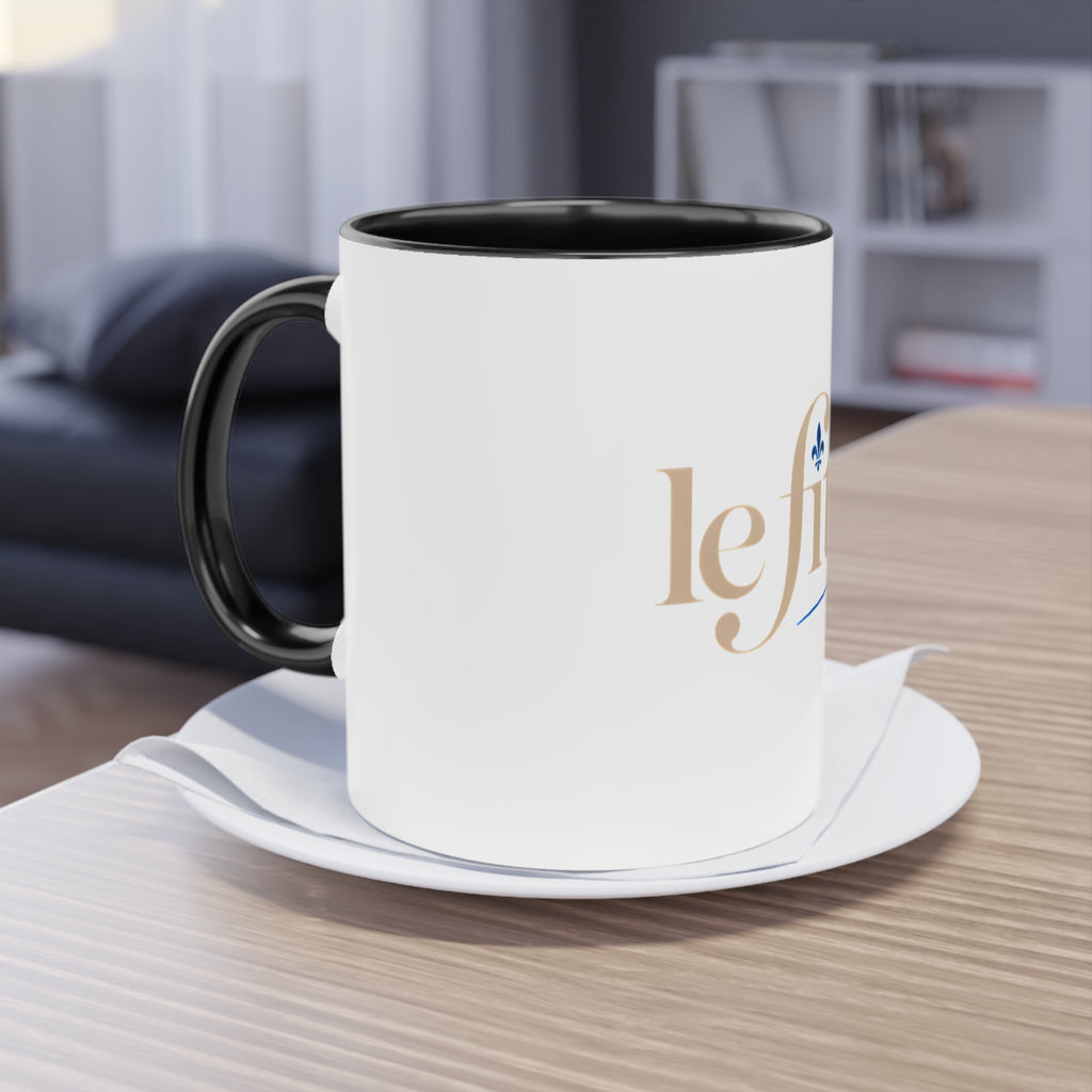 Le Fitou Two-Tone Coffee Mug (11oz) — Elegant French Cafe Style