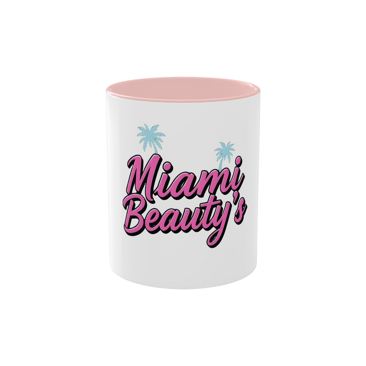 Miami Beauty's Coffee Mug - Retro Pink Palm 11oz