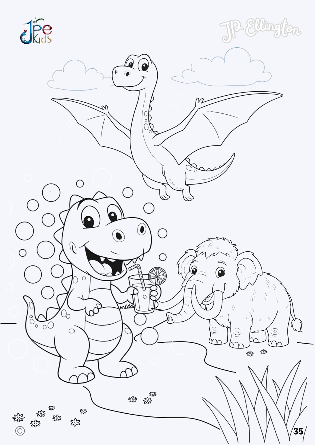 Cute Dinosaurs Coloring Booklet