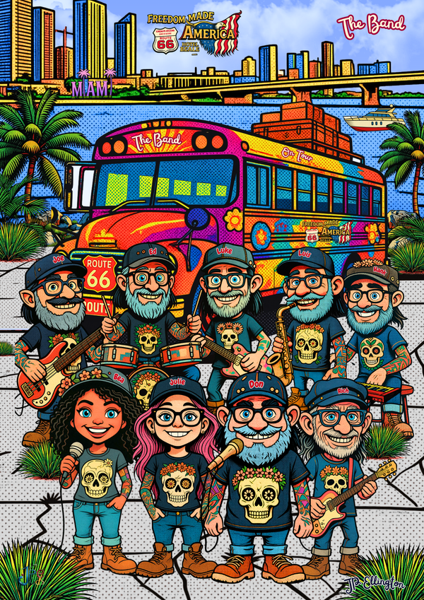 Miami & Bus Poster